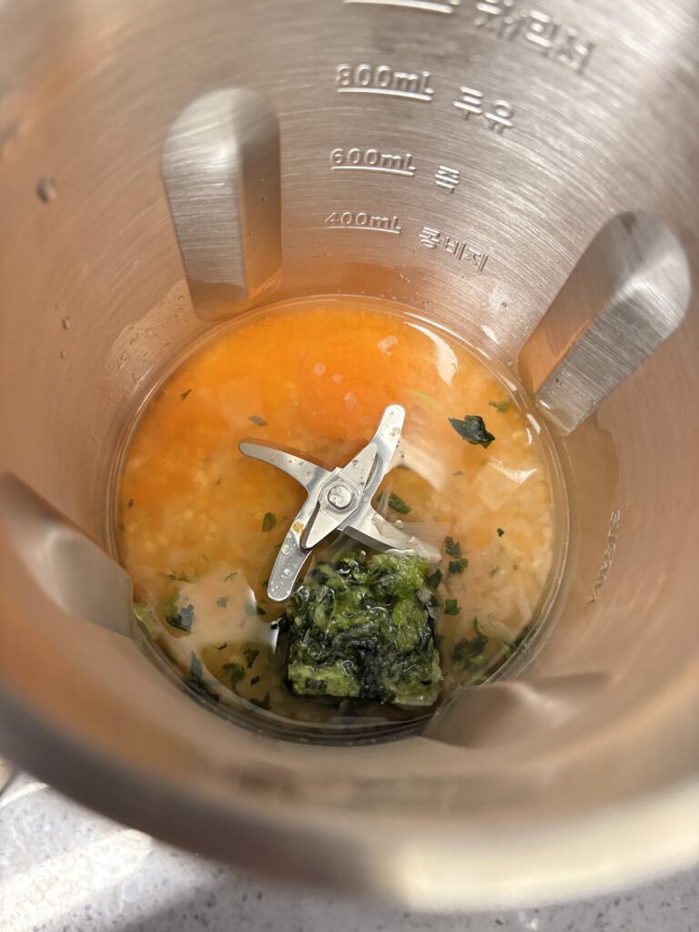 마이쿠커 닭고기 당근 청경채 이유식 재료