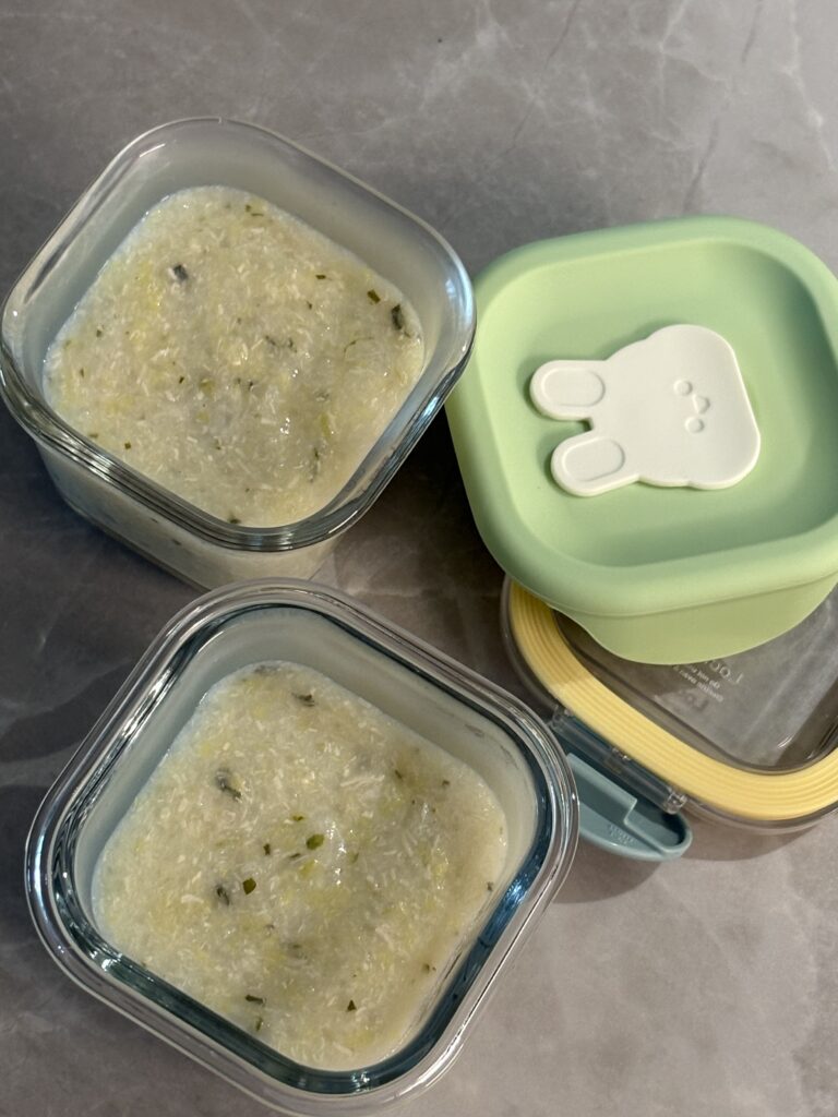 마이쿠커 중기 이유식 닭고기 알배추 청경채죽